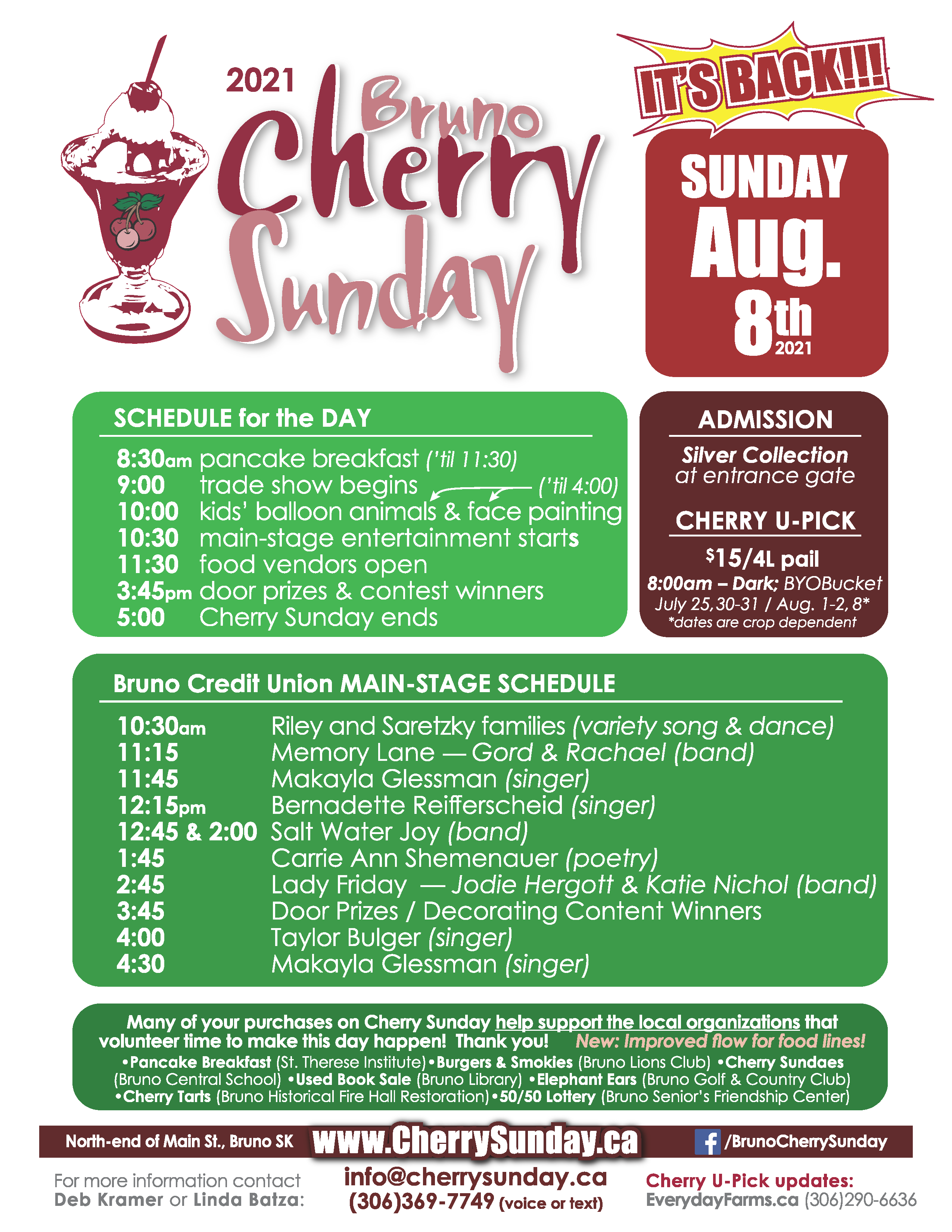 SCHEDULE — Bruno Cherry Sunday 2021