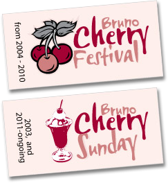 Bruno Cherry Sunday and Bruno Cherry Festival logos